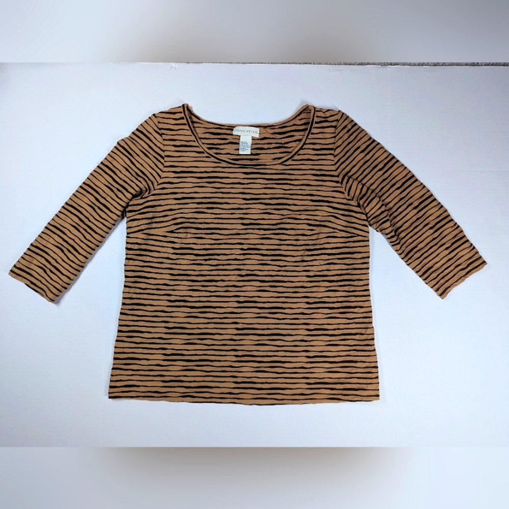 Doncaster Brown and Black Textured Top Women's Size 1W